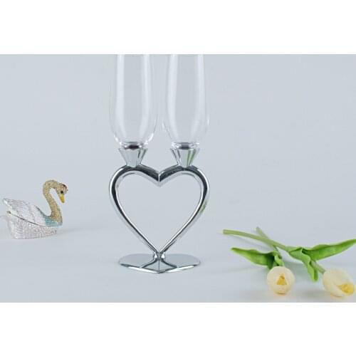 Heart-shaped crystal champagne set pair cup wedding gift party cup crystal glass bar supplies high-footed cup