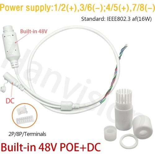 Built-in 48V POE Module CCTV Cable Waterproof IP66 1.5KV Network 12V For IP Surveillance Camera CCTV Accessories