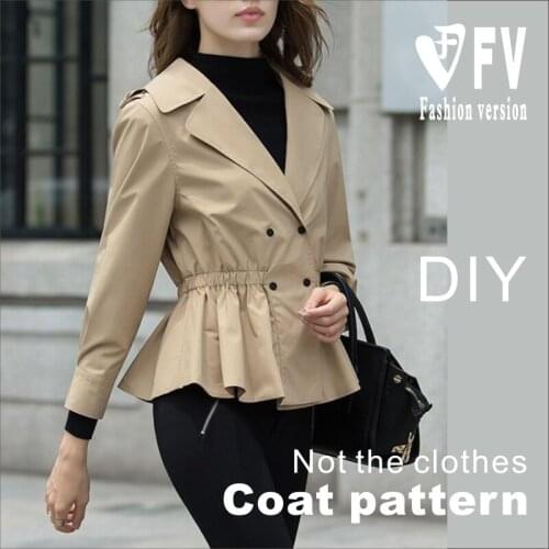 Ladies Casual Lapel Short Jacket Pattern 1:1 Garment Cutting Drawing BWT-42