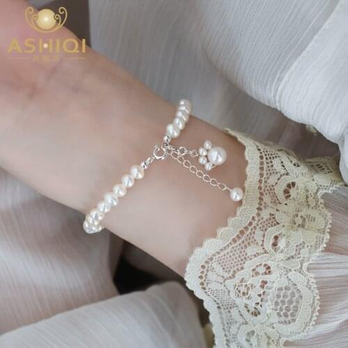 ASHIQI Natural Freshwater Pearl Bracelet Kitten Claw Pendant 925 Sterling Silver Womens Jewelry 2021 New