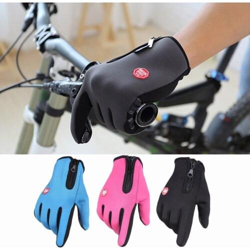 Winter Cycling Gloves Bicycle Warm Waterproof Touchscreen Thermal Bike Ski Outdoor Camping Motorcycle Riding Full Finger Gloves
