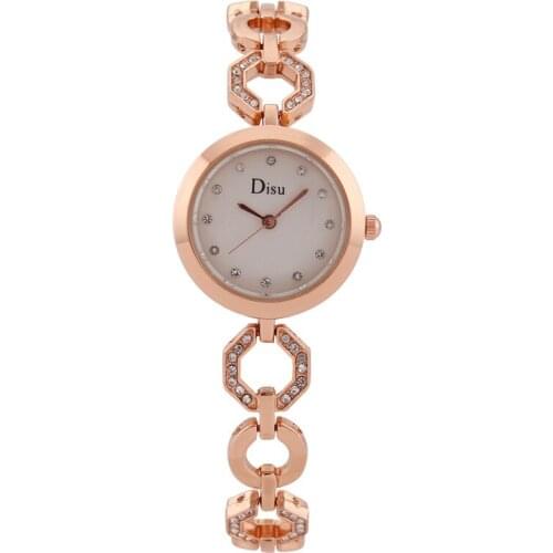 Gold Crystal Jewelry Bracelet Wrist Watches For Women Dress Quartz Watch Ladies Clock Gifts