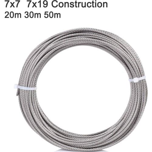 1/8 Inch 7x19 T316 Marine Grade Stainless Steel Aircraft Wire Rope for Deck Cable Railing Kit 100 164Feet