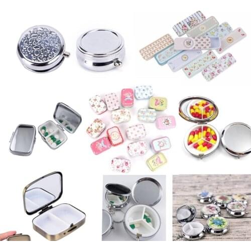 1PCS Fashion Waterproof Aluminum Pill Box Case Cache Drug Holder Container Keychain Medicine Box Health Care