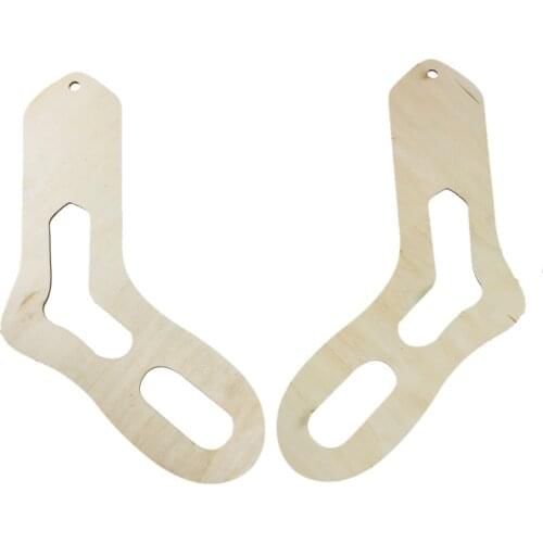 2PCs DIY Wooden Sock Blocker Stretchers for Socks Handmade Hand Knitting Tool Hollow Mold Model (Size: 9"), 37.6cm x 20.3cm