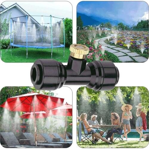 20 Pack Brass Mister Nozzles With 20 Packs Misting Nozzles Tees With 2 End Caps For Outdoor Cooling System Patio Misting System