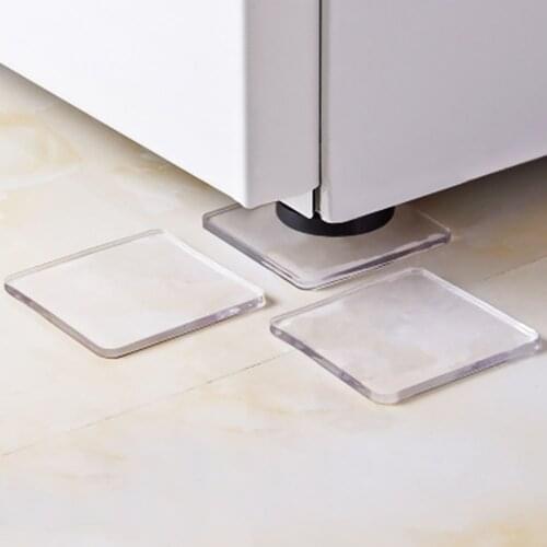 4PCS/Set Anti Vibration Non-toxic Washing Machine Silicone Pad Mat Transparent Non-Slip Shock Absorbing Pads Refrigerator Home