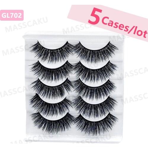 5pcs/lot MASSCAKU Eyelashes 25mm Lashes Fluffy 3d Mink Makeup Dramatic Long Natural Eyelashes Wholesale Eyelash Extension