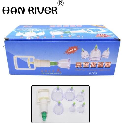 6pcs Moisture Absorber Anti Cellulite Vacuum Cupping Cup Silicone Family Facial Body Massage Therapy Cupping Cup Set