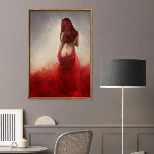 Abstract Beauty Back View Canvas Painting Sexy Model Temptation Poster Bedroom Wall Art Aesthetic Decoration Pictures