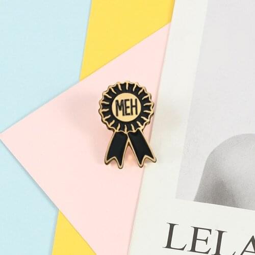 Black MEH Enamel Pin Custom Medal Fashion Brooches Denim Shirt Backpack Lapel Pins Cartoon Award Metal Button Badges Men Jewelry