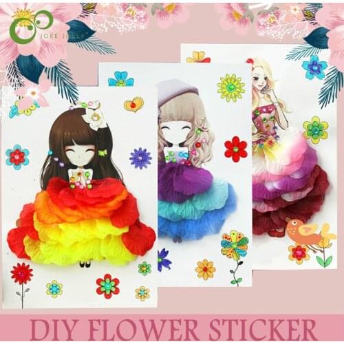 Children DIY flower stickers Drawing Toy Stickers For Home Kindergarten Nursery Educational Picture Handmade Paste Painting ZXH