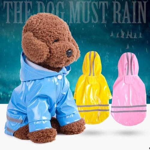 Dropshipping Summer Outdoor Puppy Pet Rain Coat Hoody Waterproof Jackets PU Raincoat for Dogs Cats Apparel High Quality Clothes