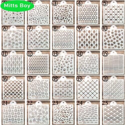 Hot Sale DIY Cake Stenc Painting Pattern Hollowing Out Template Pattern Stencil Suit Kid Painting Early Children Educational Toy