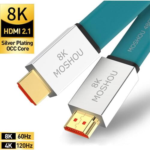 HDMI 2.1 Cables 8K@60Hz 48Gbps Ultra High Speed 4K 120 Hz for LG Samsung QLED TV Multimedia Amplifier Projector Video Audio Cord