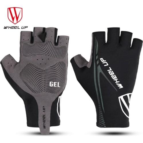 Wheel Up Bicycle Riding Gloves Half-finger Shock-absorbing Equipped With Anti-skid Road And Mountain Bike Riding Short Fingers