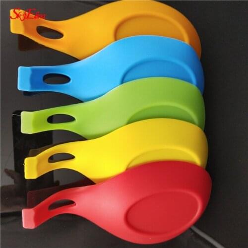 Kitchen supplies Silicone spoon Heat Resistant Spoon Rest Utensil Gadget Kitchen Storage Spatula spoon pad 5z