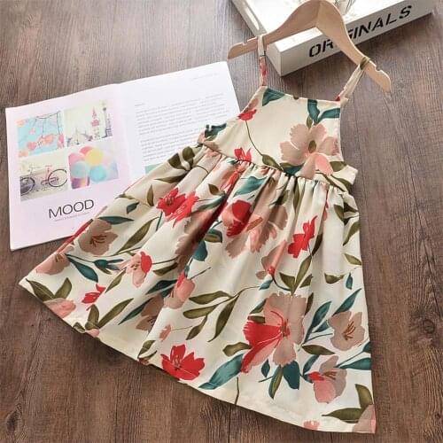 Halilo 2020 Summer Girl Dresses Sleeveless Casual Korean Children Clothes Birthday Kids Costume Girls Floral Dress 2020