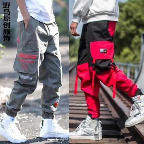 Autumn Cargon Pants Mens Fashion Ankle Banded Pants Insidebeltwidth Male 3D Pocket Loose Mens Joggers Pants Hip Hop Baggy Pants