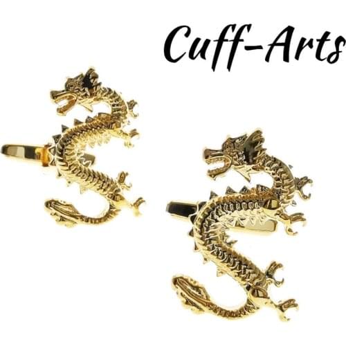 Mens Cufflinks Gold Chinese Dragon Cufflinks Gifts for Men Gemelos Les Boutons De Manchette by Cuffarts C10558