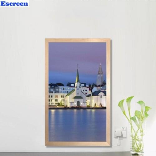 New 2020 Loop Video media player for elevator advertising display lcd android wooden 21.5 inch digital photo frame