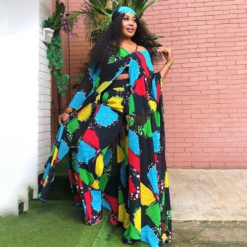 2021 New Arrival Fashion Design 2 pcs Women Set Print X-long Tops and Long Pants Autumn Casual Outfits