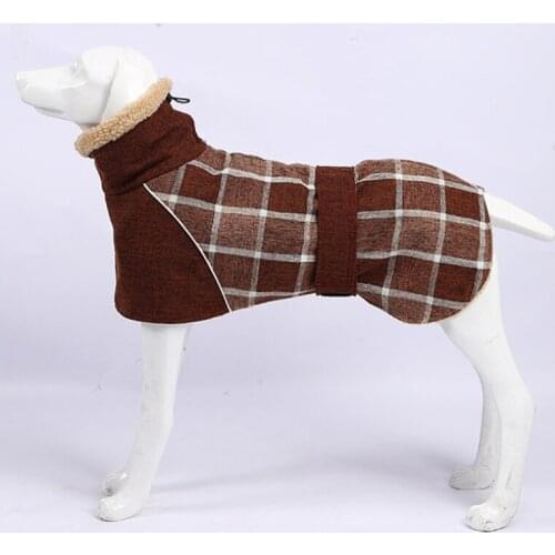 Dog Clothes Winter Thick Warm Dog Jacket for Small Large Dogs Reflective Windproof Pet Clothing Checked Strom Snow Dog Coat