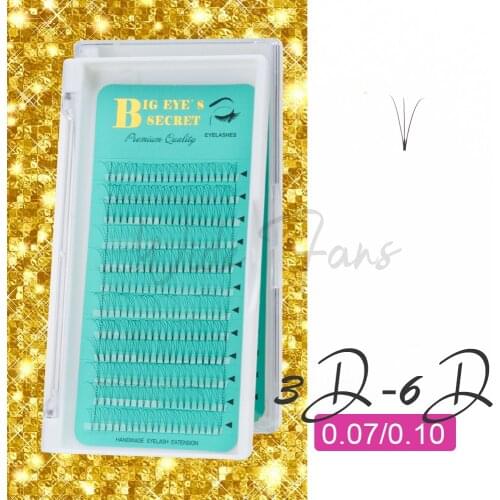 BES 12 Lines Premade Fans LashES Russian Volume Wide Fans Eyelash Extensions Handmade Synthetic Hair Russian Lashes