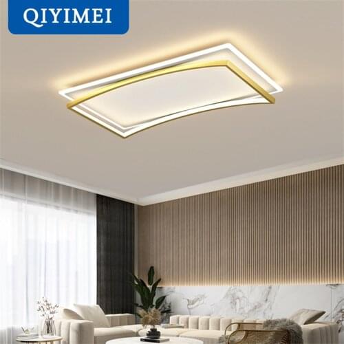 Black Gold Square Modern LED Chandelier Lights Dimmable Indoor Lighting Bedroom Dining Living Room Salon Hall Lamps With Remote