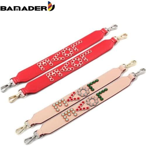 New Love Bag Short Strap Split Leather Women Handles For Bag Strap Leaf Shoulder Strap Lady Circle Shoulder Strap Accessories