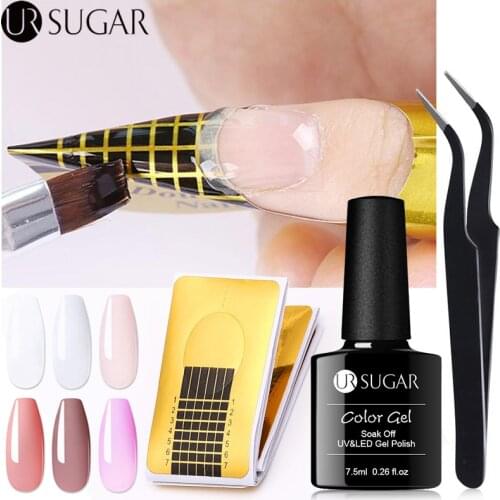 UR SUGAR 7.5ml Acrylic Nail Extension UV Gel Tools Kits Set Crystal UV Gel Repair Broken Finger Prolong Form Manicures Tools