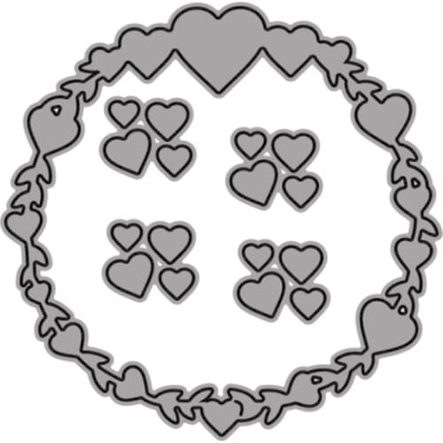 Cutting Dies Many Love Hearts Make Up A Circle To Decoration For DIY Scrapbooking Embossing Album Paper Cards Dies 2021 New