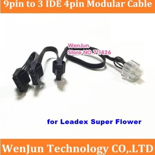 High quality 3 IDE 4pin Modular Power Supply Adapter Cable for 9pin LEADEX series