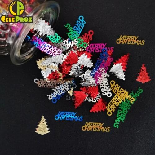 15g Christmas Confetti Scatter Joyeux Neol Twinkle Star Snowflake Snowman Seuquins Merry Christmas Festival Home Decor Supplies
