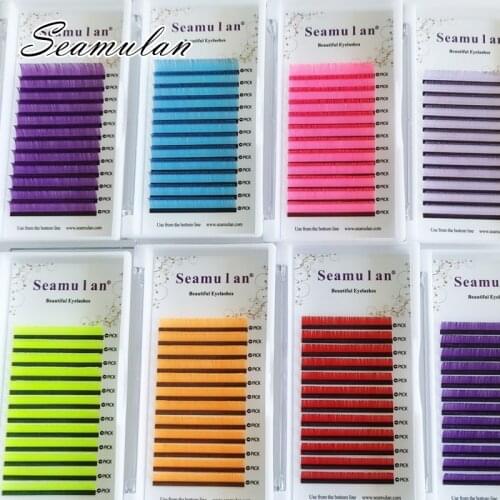 Green color Russian Volume Eyelashes Extension Curl eyelash extension mink lashes Individual eyelashes makeup tool