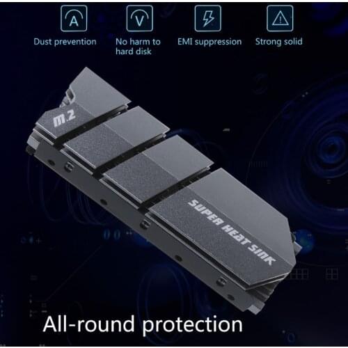 1Set M.2 SSD NVMe NGFF Heat Sink Aluminum Heatsink Thermal Pad for M2 2280 SSD Hard Disk Desktop PC Cooler