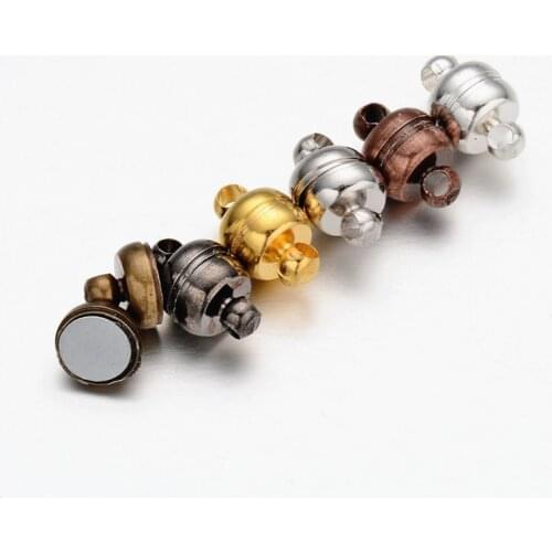 10sets Oval Brass Magnetic Clasps Connector Links for Jewelry Making DIY Bracelet Necklace Accessories Findings 11x7mm