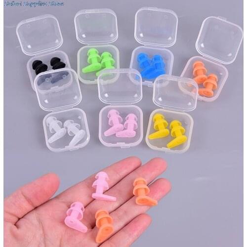 2pcs Soft Anti-Noise Ear Plug Waterproof Swimming Silicone Swim Earplugs For Adult Children Swimmers Diving