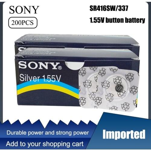 200pcs/lot Original New Watch battery 337 SR416SW Silver 1.55V button cell battery for swatch watch LED Headphone