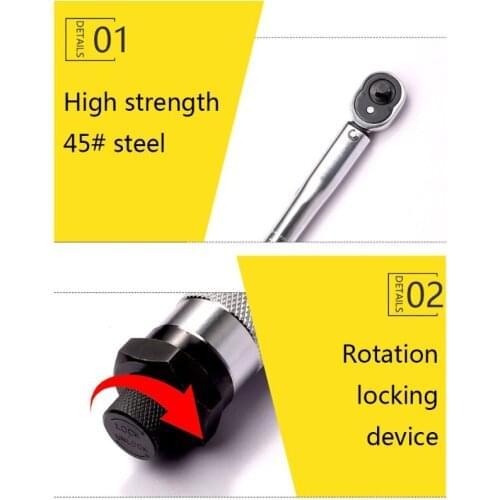 3/8 Torque Wrench Drive 19-110nm Two-way Accurate Bicycle Repair Accurately Mechanism Spanner Hand Tool
