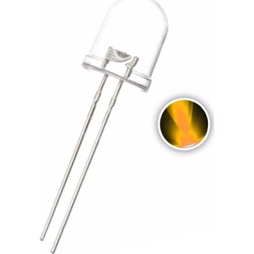 50PCS 10MM Yellow LED 1.8-2.2V 20mA DIP-2 Round Head WATER CLEAR Ultra Bright Lamp Light Beads