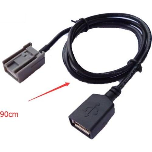 50pcs Car USB Cable Adapter Extension Wire for Honda Mitsubishi 2009 Onward Audio Media Music Interface Car Styling Parts