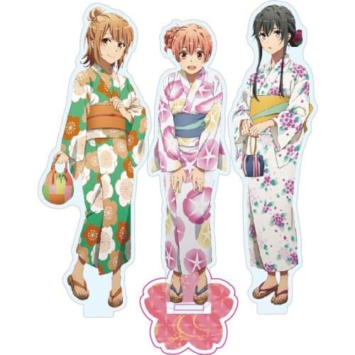 Anime My Teen Romantic Comedy SNAFU Yukinoshita Yukino Yuigahama Yui Kimono Series Stand Model Plate Desktop Decor Toy Cosplay