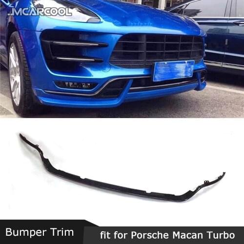 Front Bumper Molding Garnish Trim Decoration Cover For Porsche Macan Turbo 2014-2018 Carbon Fiber Air Knife Strip