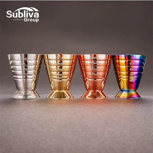 Bar Cocktail Jigger Three Scales Coffee Measuring Jigger Bakeware Stainless Steel Practical Measure Jigger Bar Tool Shoot Glass