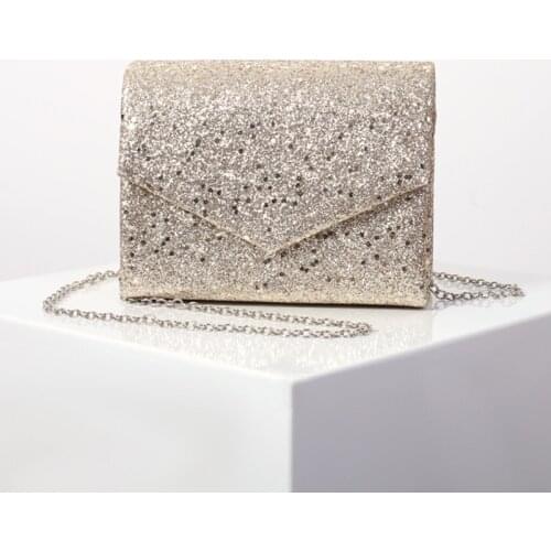 Shiny Evening Bag Gold Womens Clutch Bag Party Purse Small Sequin Messenger Bag Ladies Shoulder Bag ZD1563