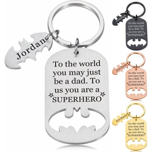 Fathers Day Gifts Keychain Personalized Name Key Chain for Dad Birthday Gift Keychains for Daddy Step Dad From Daughter Son