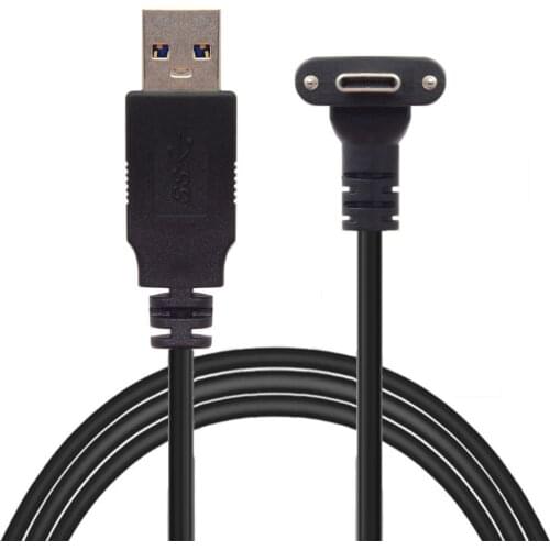 CY 8.0M Down Up USB 3.1 Type-C Dual Screw Locking to USB3.0 Data GL3523 Repeater Cable 90 Degree for Camera Oculus Quest Link