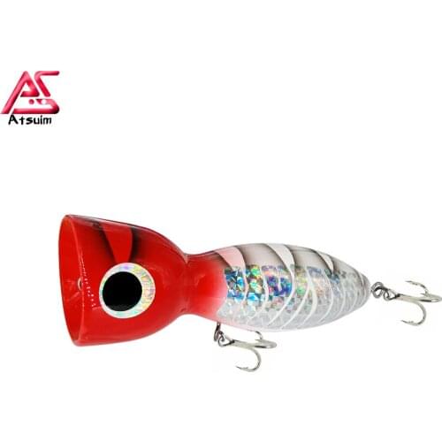 AS Wood Bait Trolling Lure Popper Tuna Boat Fishing 125g145g BKK Treble Hooks Saltwater Topwater Carp Artificial SwimBait Leurre