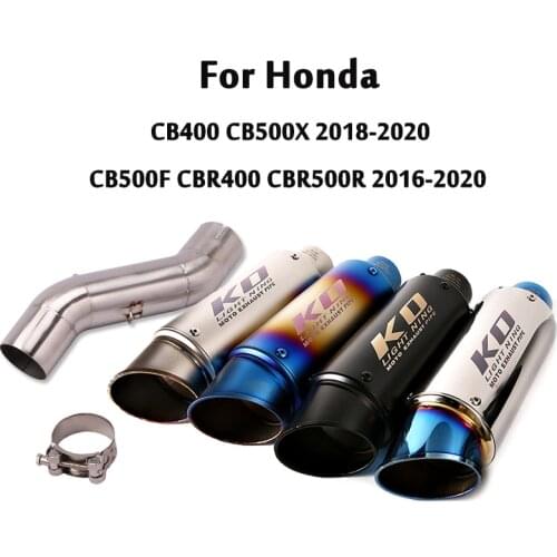 For Honda CB400 CB500X 2018-2020 / CB500F CBR500R CBR400 2016-2020 Exhaust Muffler Pipe 51mm Connect Mid Link Pipe Modified